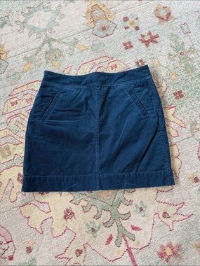 LOFT Navy Blue Corduroy Mini Skirt